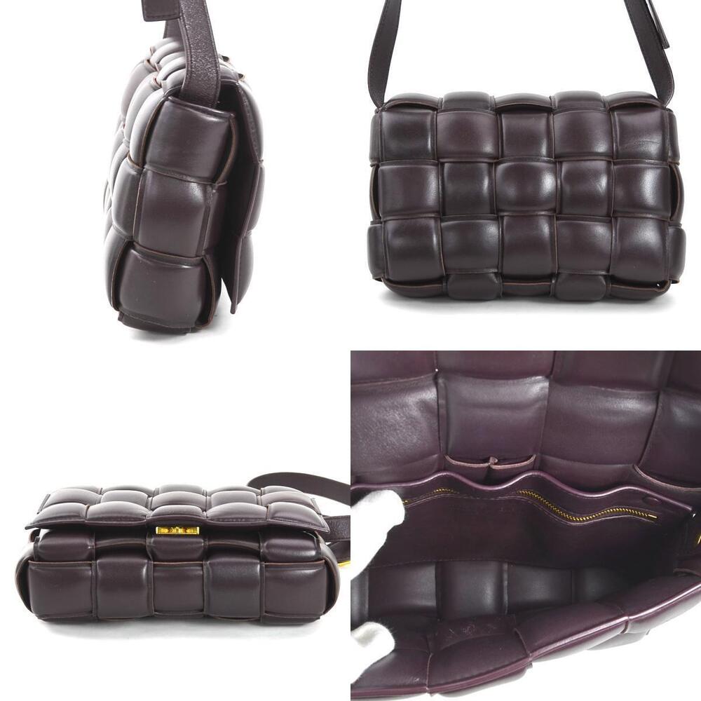 Bottega Veneta Bag Dark Brown Black Cassette Leather Padded Shoulder